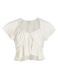 Frame Shirred Flounce Top