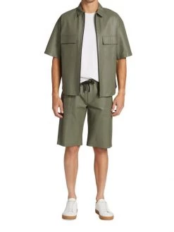 Frame Zip-Up Leather Shirt For Men Brick -Frame Sales Store unnamed file 806