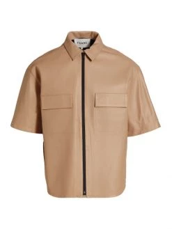 Frame Zip-Up Leather Shirt For Men Brick -Frame Sales Store unnamed file 807