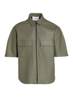 Frame Zip-Up Leather Shirt For Men Brick -Frame Sales Store unnamed file 808