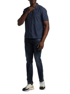 Frame Short Sleeve Camp Collar Shirt For Men Navy -Frame Sales Store unnamed file 822