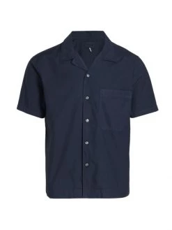 Frame Short Sleeve Camp Collar Shirt For Men Navy -Frame Sales Store unnamed file 824