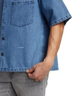 Frame Silk Short-Sleeve Denim Shirt For Men -Frame Sales Store unnamed file 891