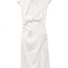 Frame Sleeveless Twist-Front Midi Dress Off White -Frame Sales Store unnamed file 893